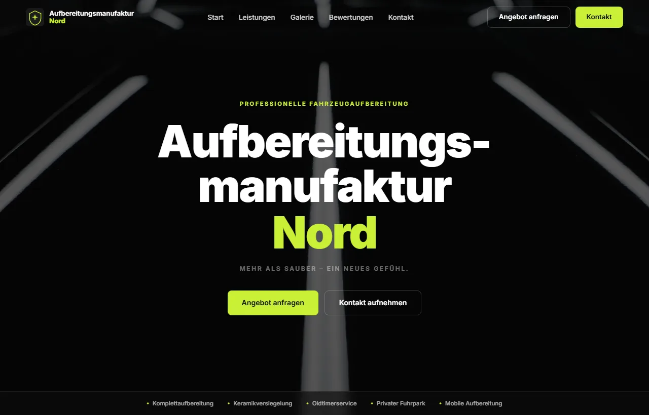 Aufbereitungsmanufaktur Nord Website
